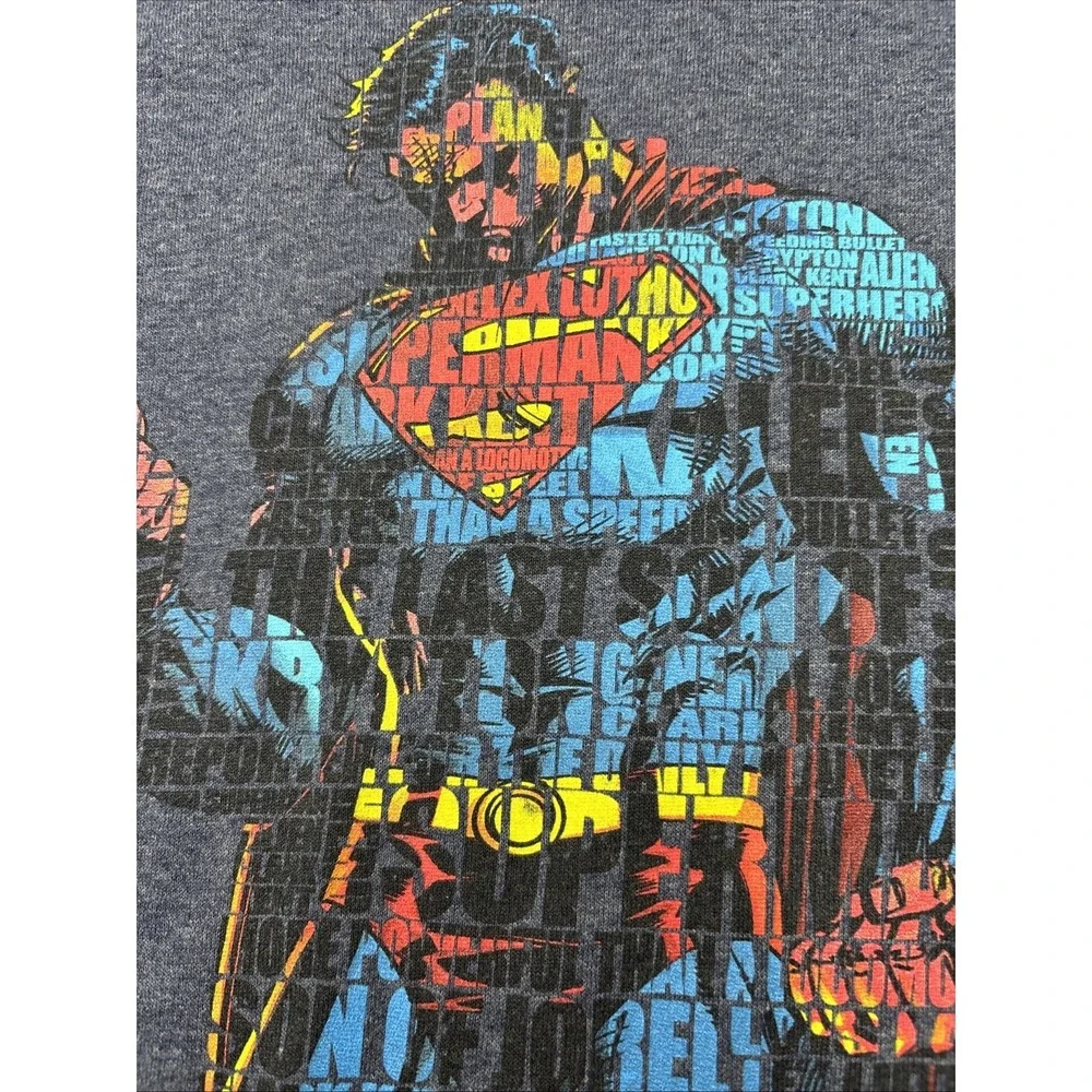 DC Comics SUPERMAN SUPER HERO MAN Of STEEL Word Puzzle Body TEE T Shirt MEN'S XL - Picture 2 of 9